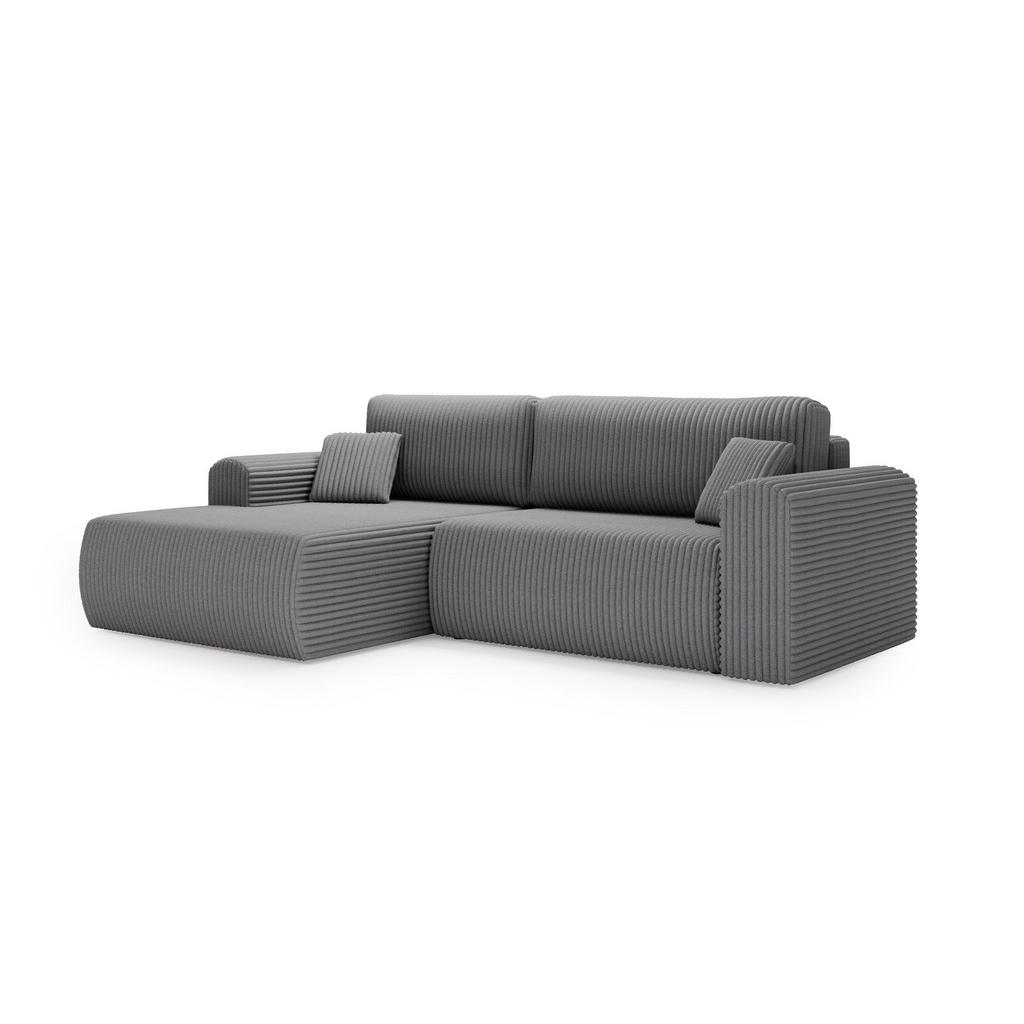 Thumbnail - Bettso Ecksofa, Dunkelgrau, Holzwerkstoff, Textil, Ottomane links,L-Form, 257x177 cm, Wohnzimmer, Sofas & Couches, Wohnl...