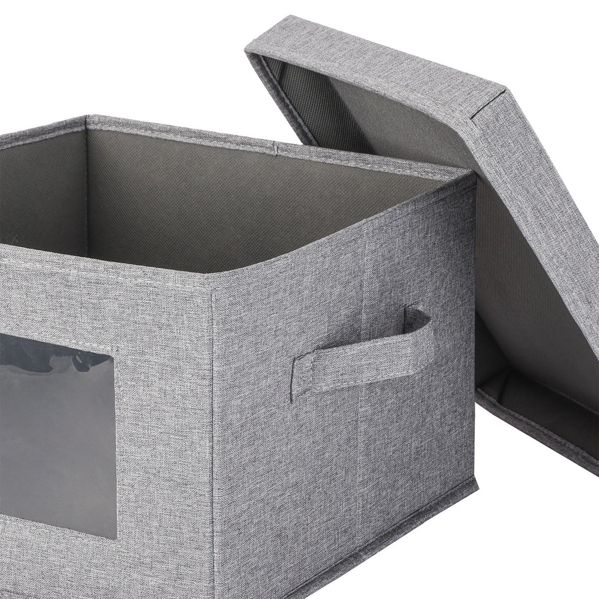 TELLERBOX Grau 2er-Set für Teller bis 28 cm - Grau, Wellpappe/Kunststoff (30.5/20.5/30.5cm) - Relaxdays
