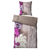 BETTWÄSCHE 2-teilig Flieder - Pink, Naturmaterialien (135/200cm) - Sanilo