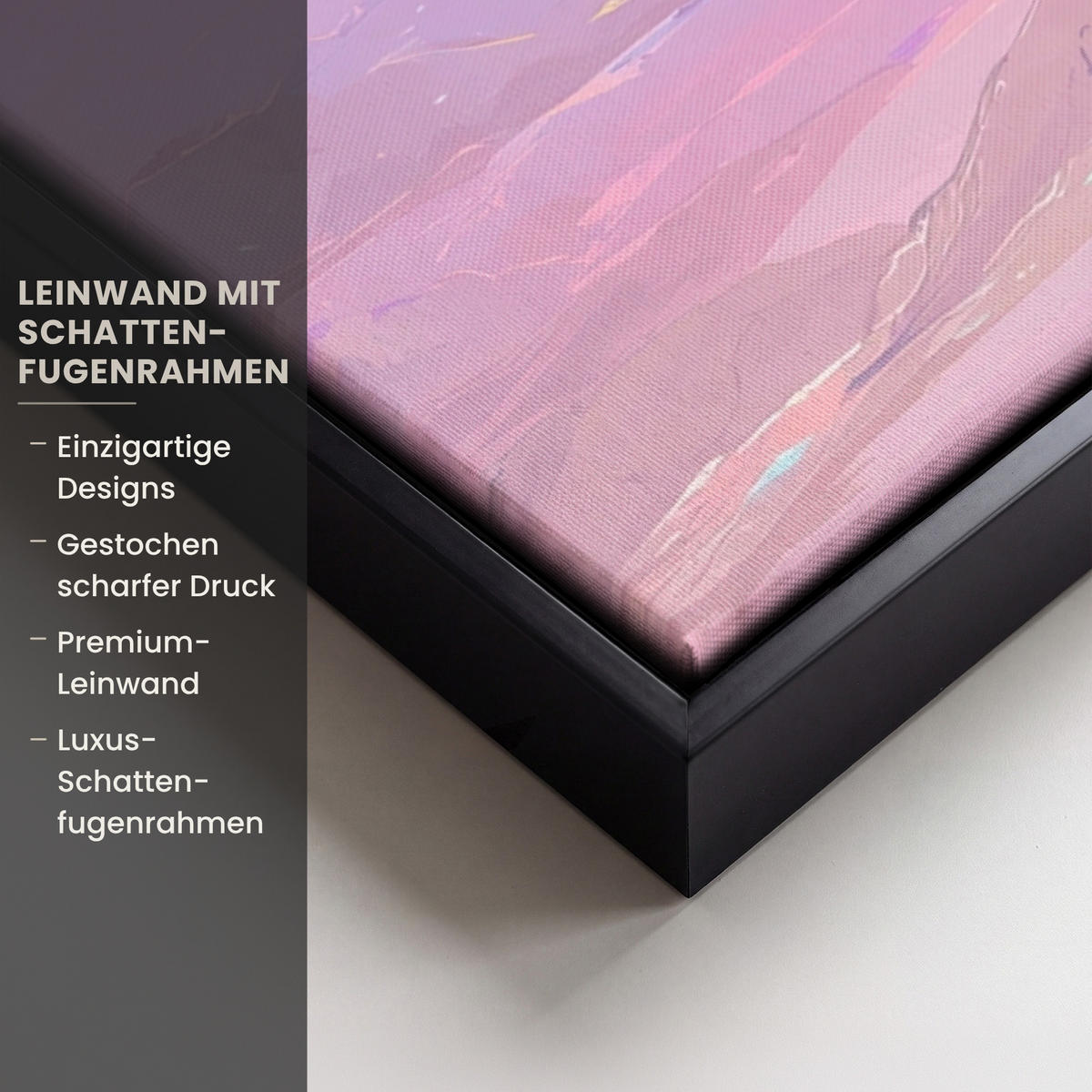 LEINWAND Bilder mit Rahmen - Berggipfel - Wolken - Verträumt - 40x60 - Hellrosa, Textil (40/60cm) - MuchoWow