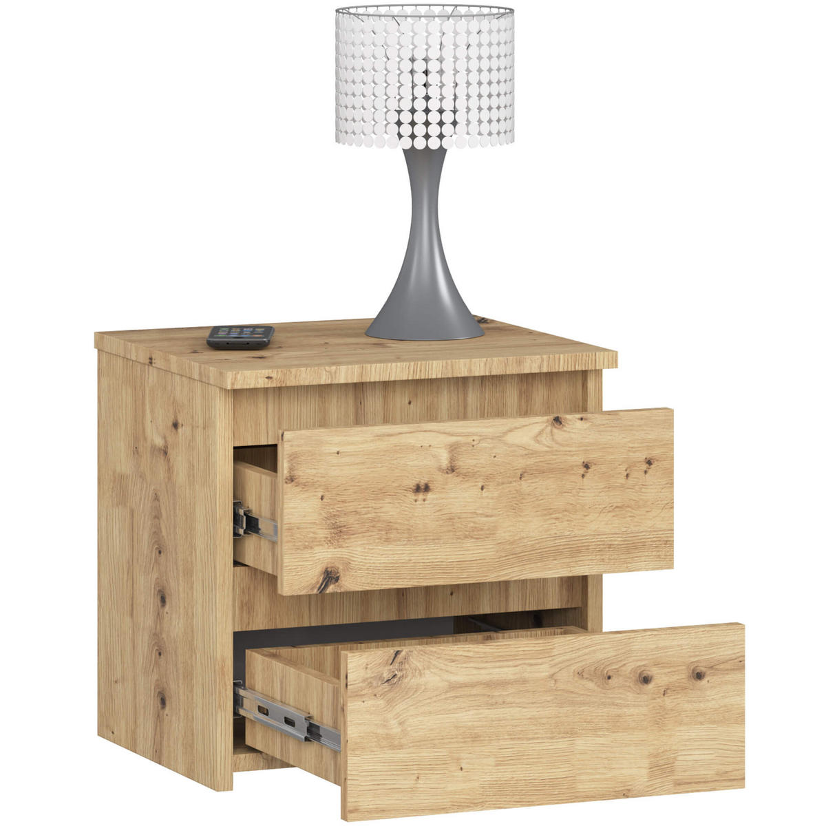 NACHTSCHRANK Eiche Artisan 40x35x40 cm - Eiche Artisan/Sonoma Eiche, Holzwerkstoff (40/40/35cm) - Akord
