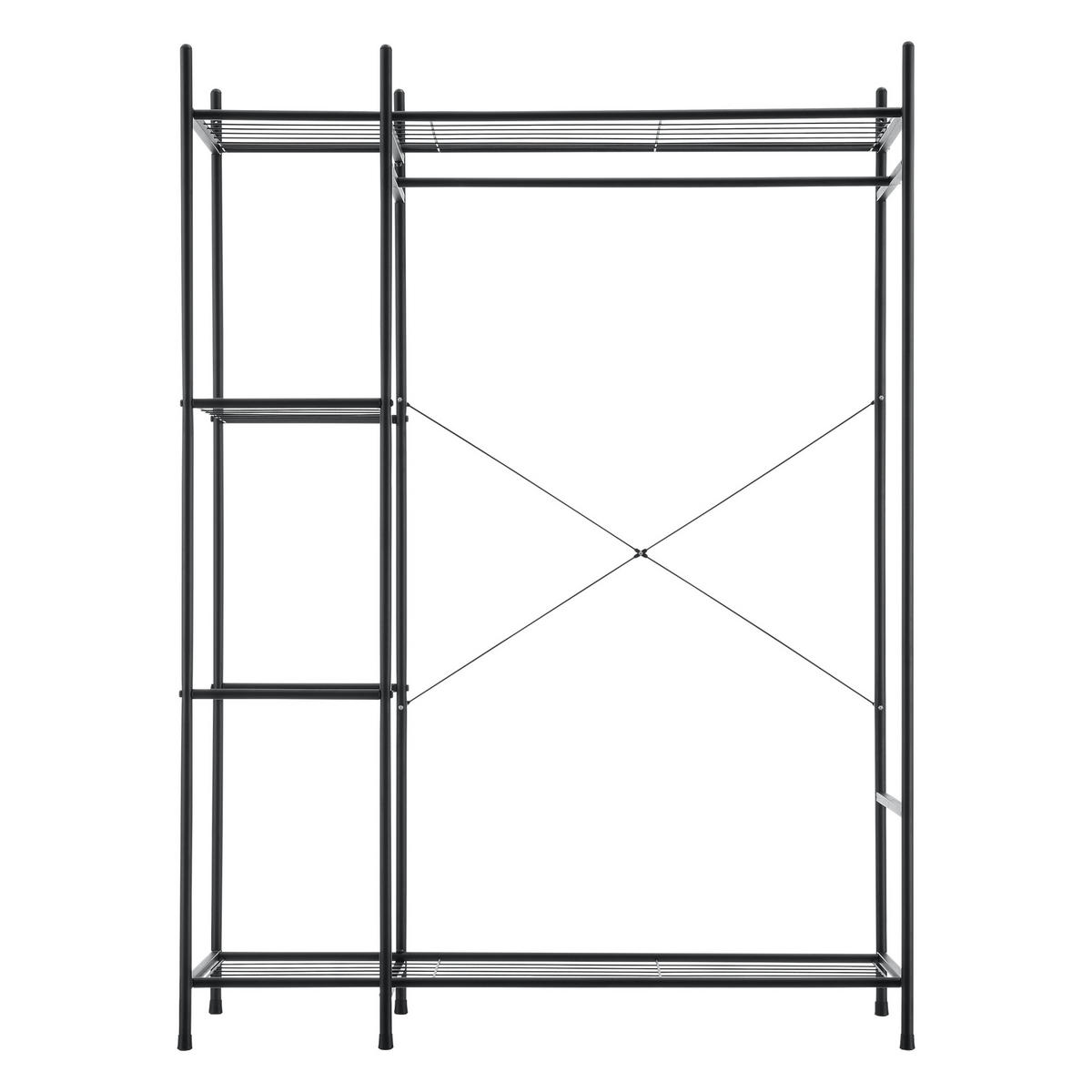 GARDEROBENSTÄNDER - Schwarz, Metall (110/150/40cm) - [en.casa]