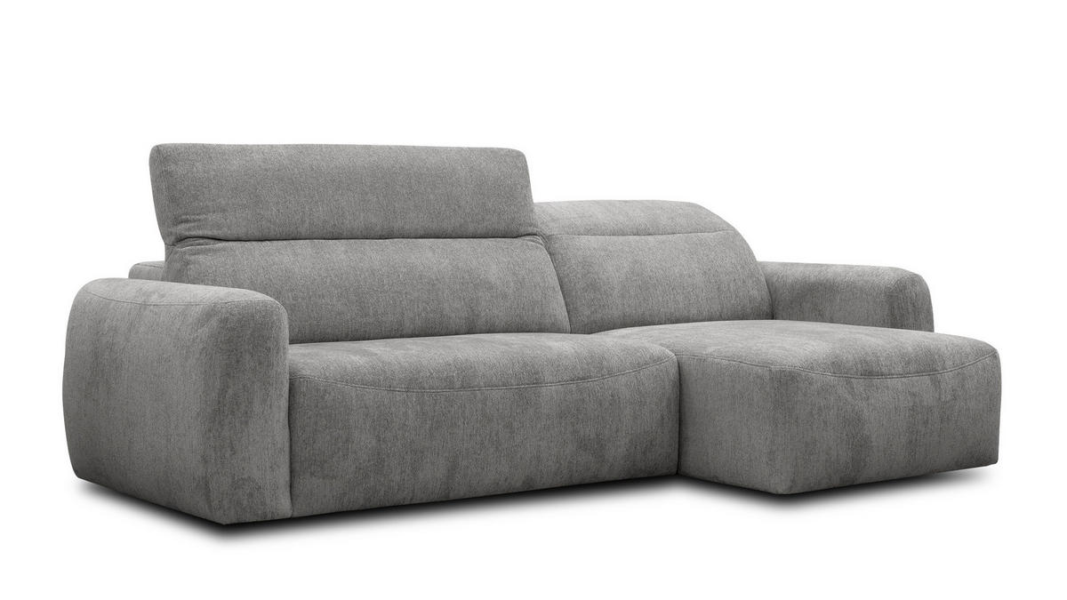 ECKSOFA NERO 4-Sitzer, platingrau - Schwarz/Grau, Holz/Textil (272/81/159cm) - Courtois Laville