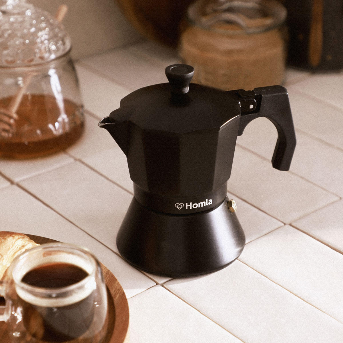 KAFFEEMASCHINE Mia Mokka schwarz 150 ml - Schwarz, Metall (10/15/16cm) - Homla
