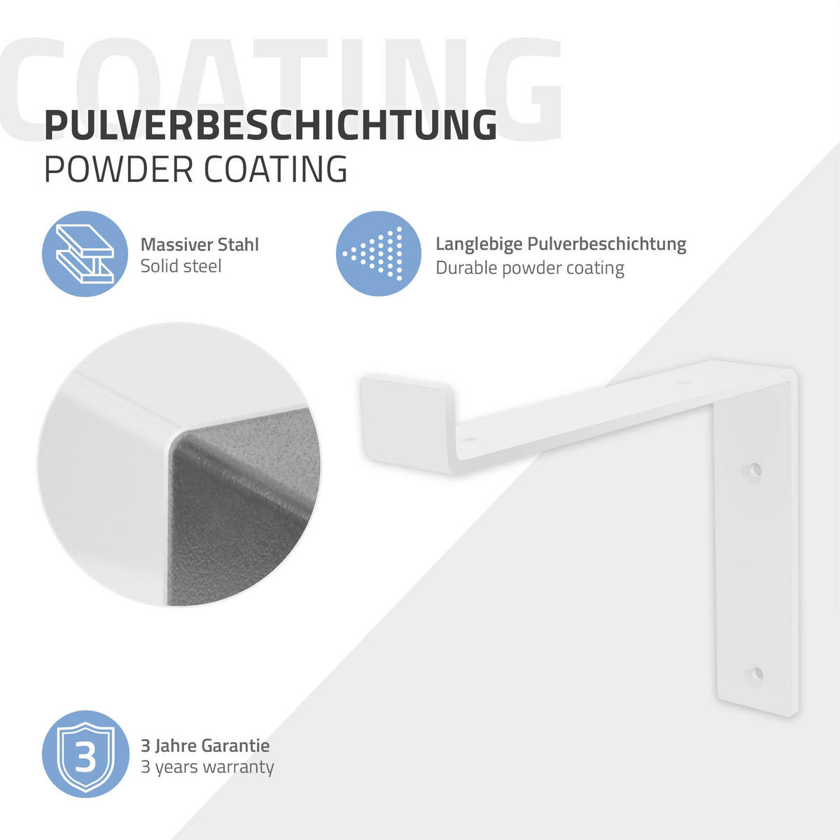 REGALHALTERUNG - Weiß, Metall (17/4/20.5cm) - ML-DESIGN