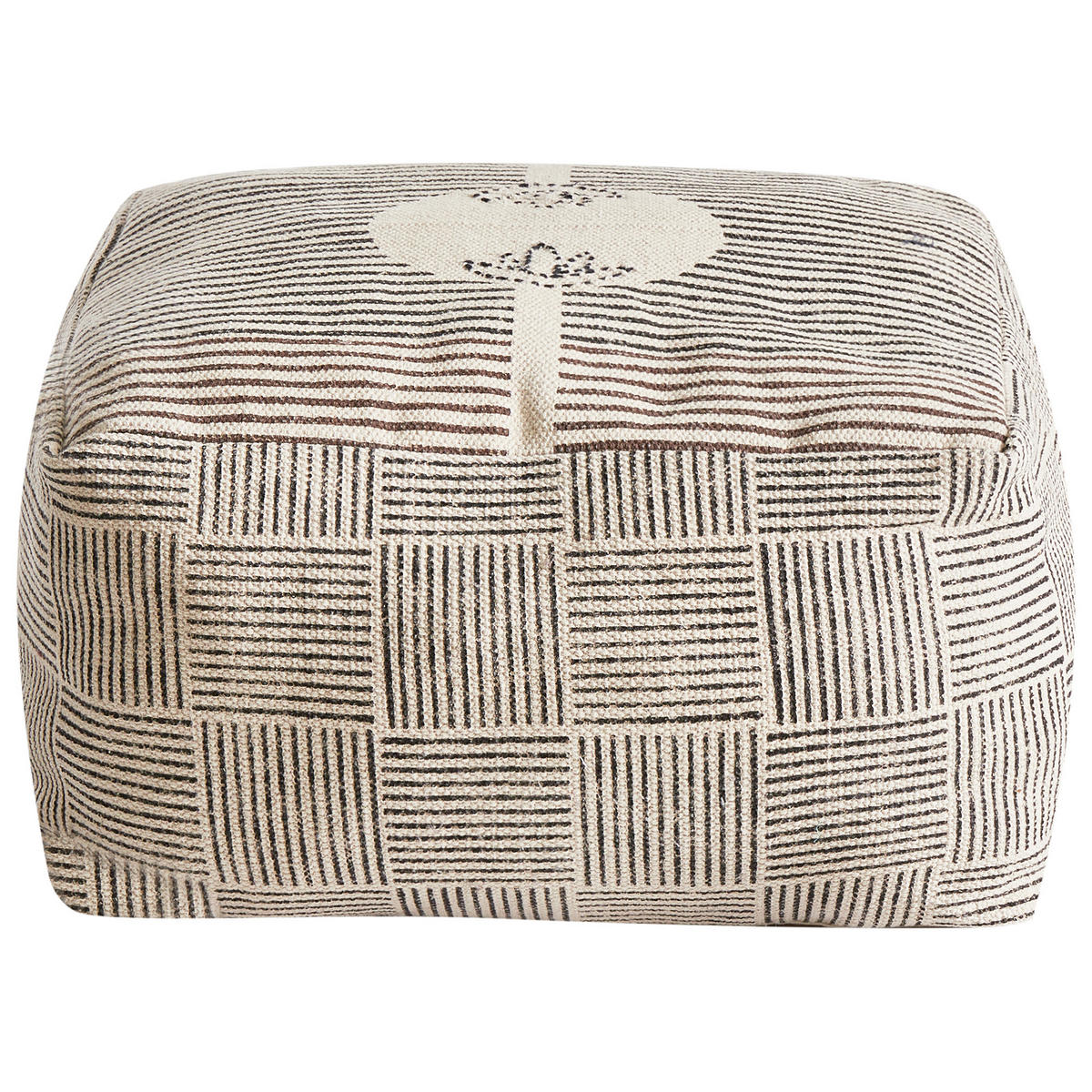 POUF Grau Lutz - Braun/Grau, Naturmaterialen (45/25/45cm) - Beliani