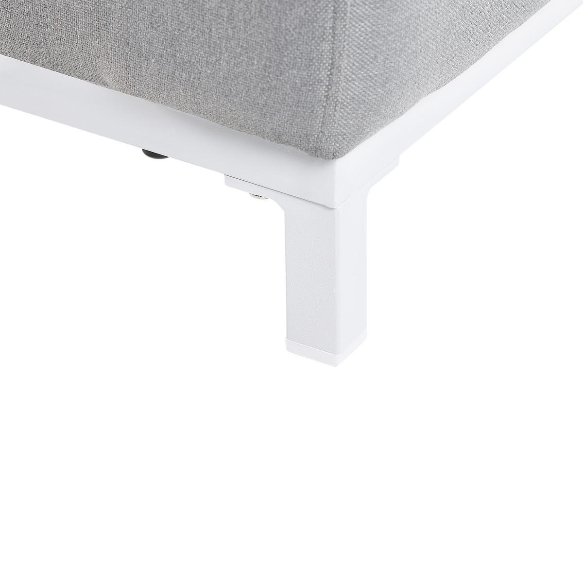 SESSEL 2er-SET Polsterbezug hellgrau/weißes Gestell Rovigo - Weiß/Grau, Textil (105/68/84cm) - Beliani
