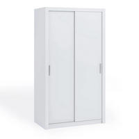 SCHIEBETÜRENSCHRANK Tamiza 120/215/62 2-türig - Silberfarben/Weiß, Holzwerkstoff/Kunststoff (120/215/62cm) - Ravio