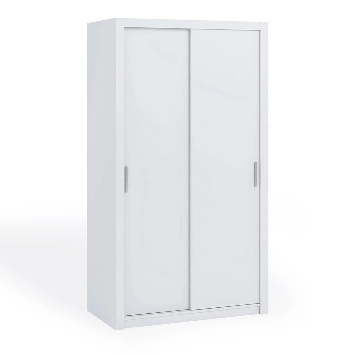 SCHIEBETÜRENSCHRANK Tamiza 120/215/62 2-türig - Silberfarben/Weiß, Holzwerkstoff/Kunststoff (120/215/62cm) - Ravio