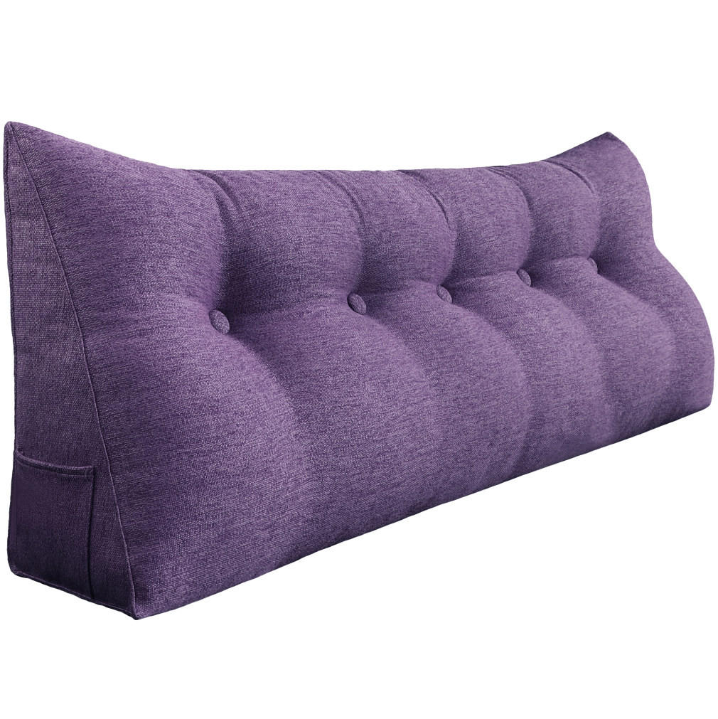 RÜCKENKISSEN für Bett Leinenlook Lila 160 cm - Lila, Textil (50/160cm) - Vercart