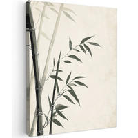 LEINWANDBILD Japandi - Bambus - Beige 30x40 cm - Eukalyptusholzfarben, Textil (30/40cm) - MuchoWow