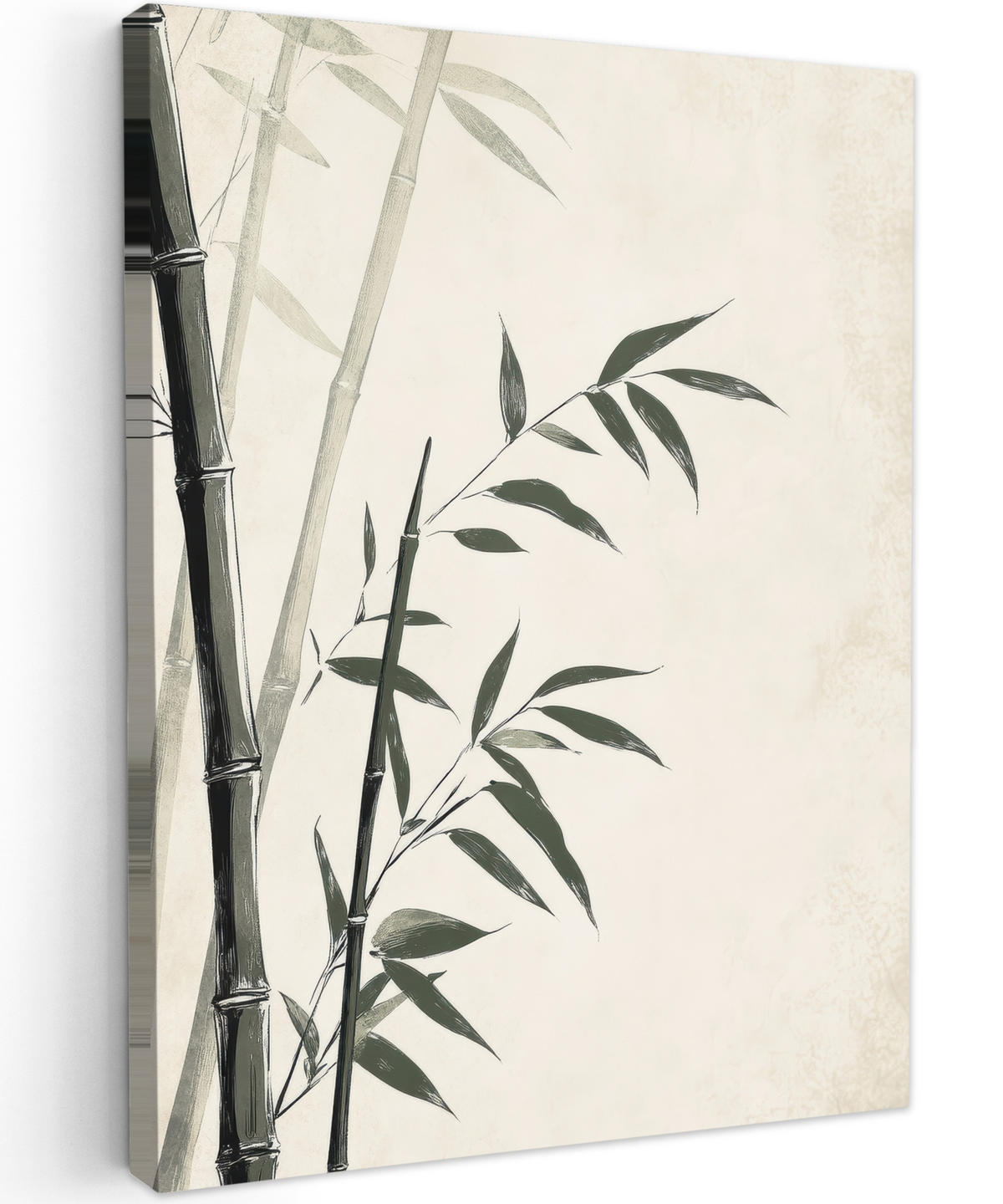 LEINWANDBILD Japandi - Bambus - Beige 30x40 cm - Eukalyptusholzfarben, Textil (30/40cm) - MuchoWow