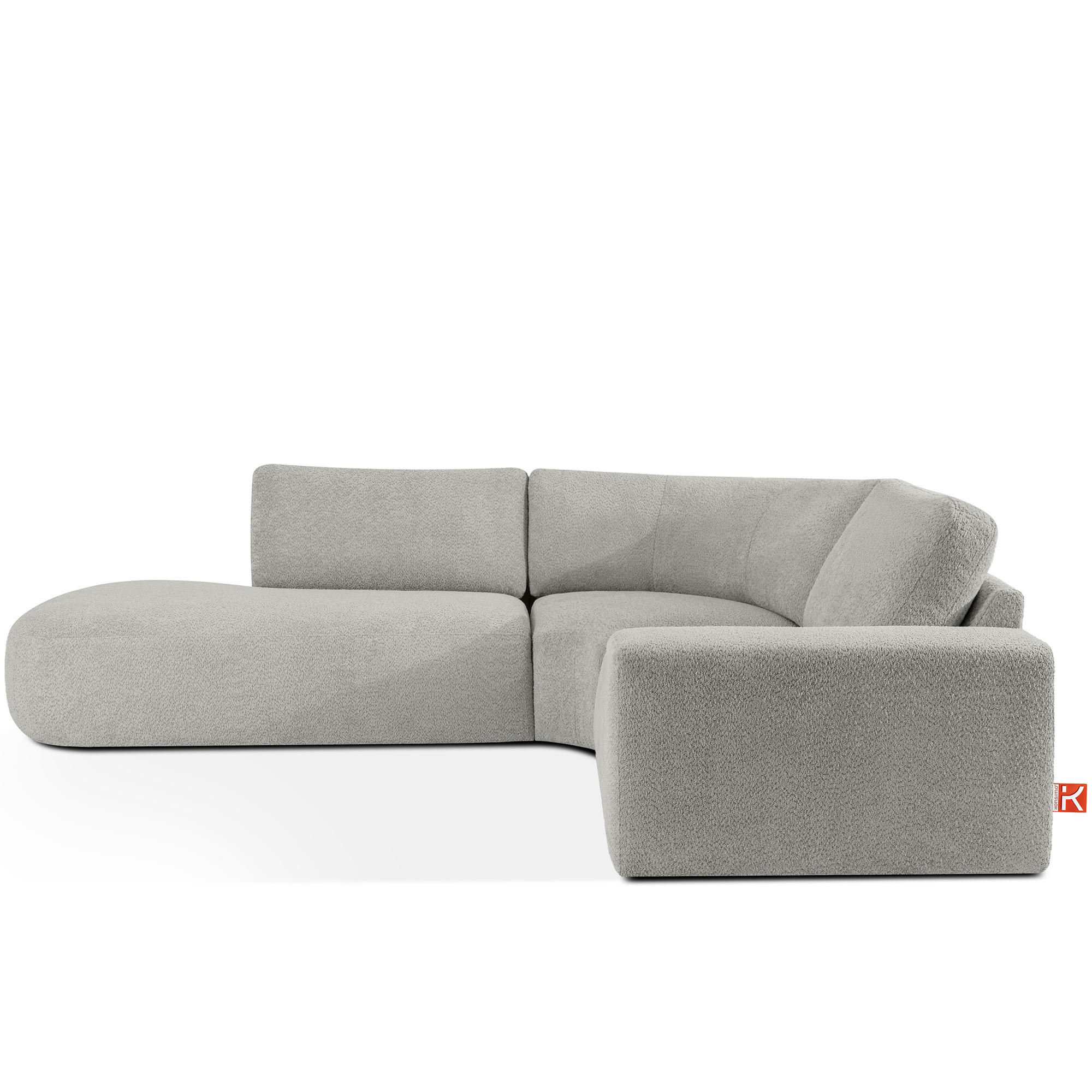 ECKSOFA LINKS ZUCCO, Hellaschgrau - Hellgrau, Holz/Holzwerkstoff (224/293cm) - KONSIMO®