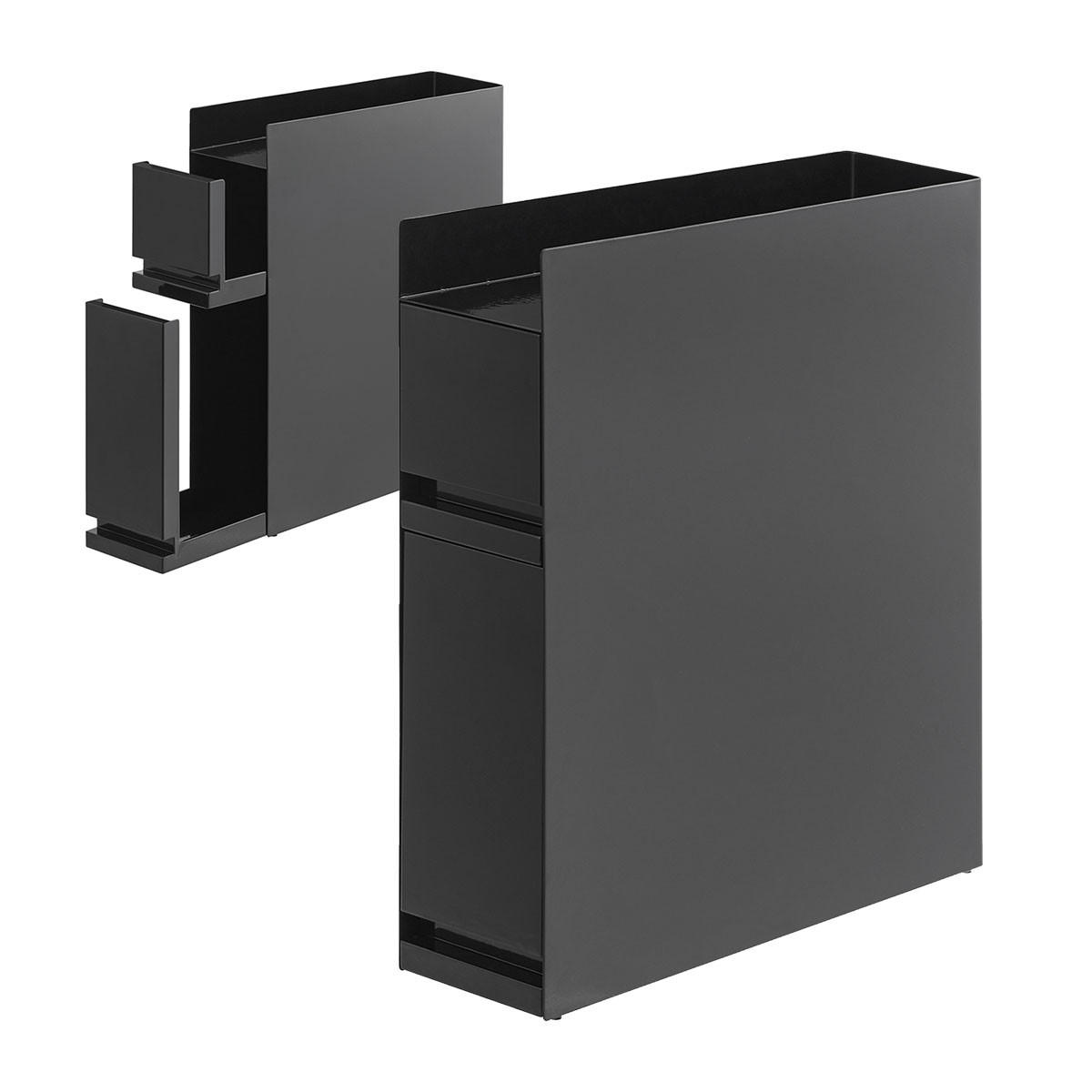 GEWÜRZREGAL Tower schwarz 12/52/50 cm mit 2 Schubladen - Schwarz, Metall (12/52/50cm) - Yamazaki