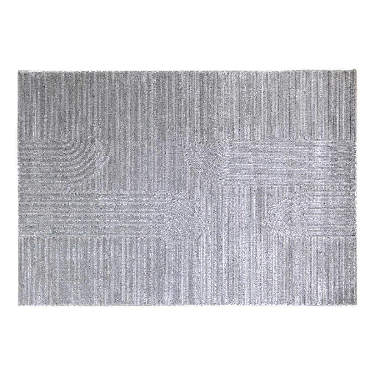 TEPPICH Rechteckig Grau Grafik 160x230 MAGNUS - Grau, Textil (160/230cm) - Miliboo