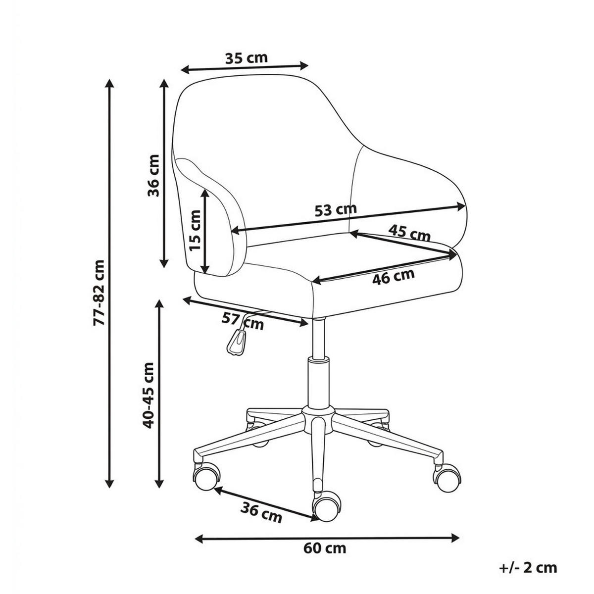 SCHREIBTISCHSTUHL Braun Rivlav - Braun, Textil/Metall (60/77/60cm) - Beliani