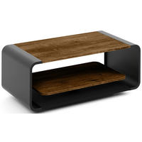 COUCHTISCH Sora in Lefkas Eiche mit abgerundetem schwarzem Metallgestell 100/50/41 cm - Alteiche/Schwarz, Holzwerkstoff (50/100/41cm) - WFL GROUP