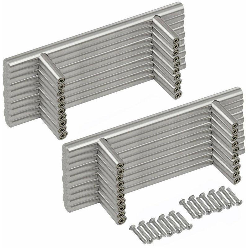 MÖBELGRIFF 20er-Set 64 mm Edelstahl T-Griff - Grün, Metall (1.2/3.2/10cm)