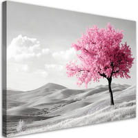 LEINWANDBILD Rosa Baumlandschaft 100x70cm - Pink, Textil (100/70cm) - Feeby