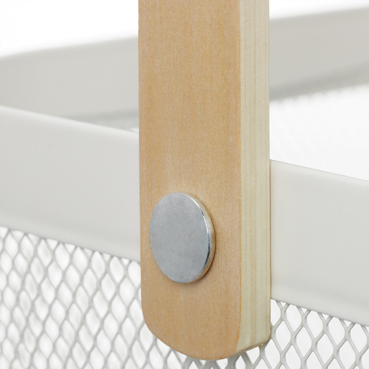 2XDRAHTKORB - Weiß, Holz/Metall (26/17.5/24.5cm) - Relaxdays