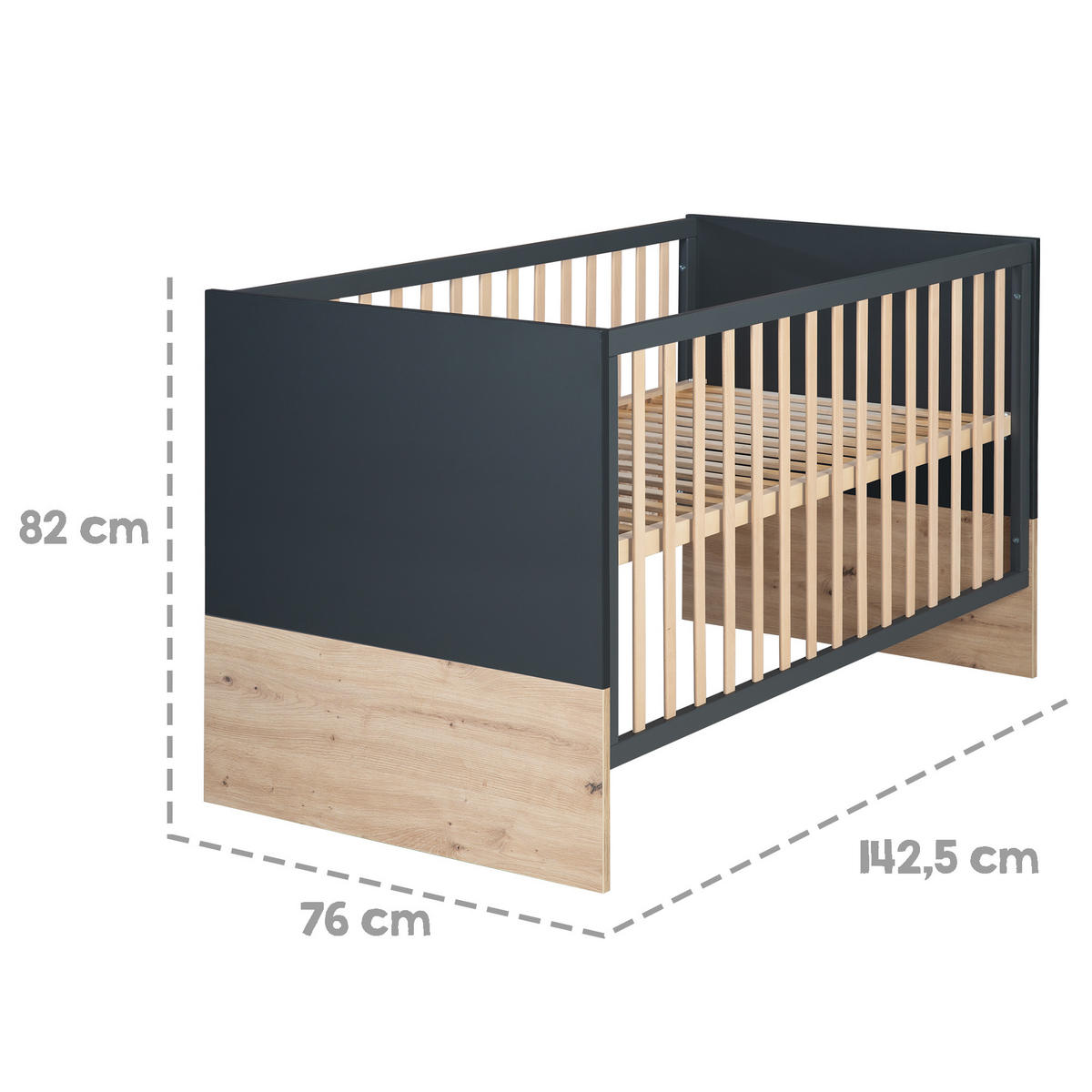BABYZIMMER-SET Lenn, 3-teilig - Multicolor, Holzwerkstoff (76/82/144cm) - Roba