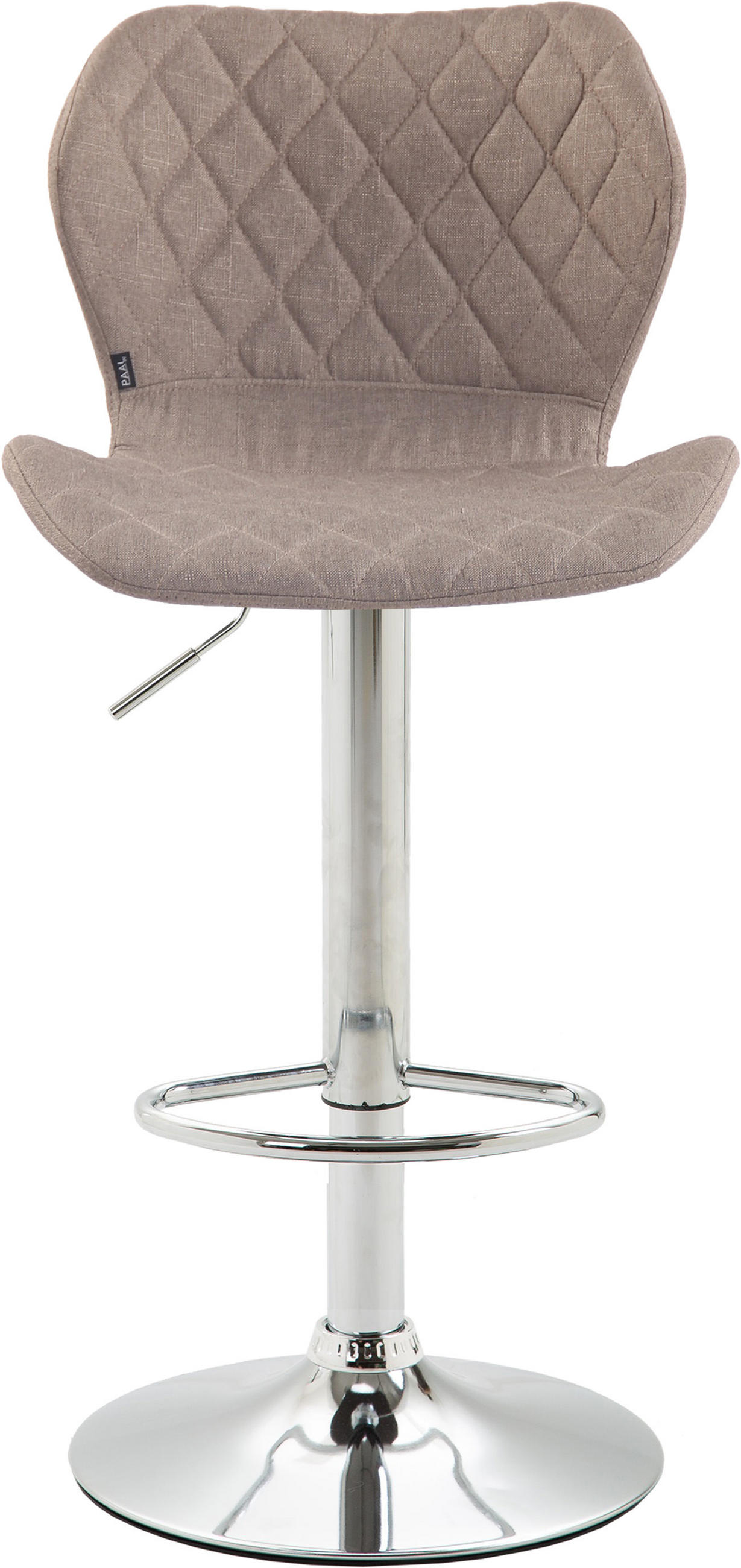 BARHOCKER 2er Set Stoff taupe - Taupe/Chromfarben, Textil/Metall (47/88/51cm) - CLP