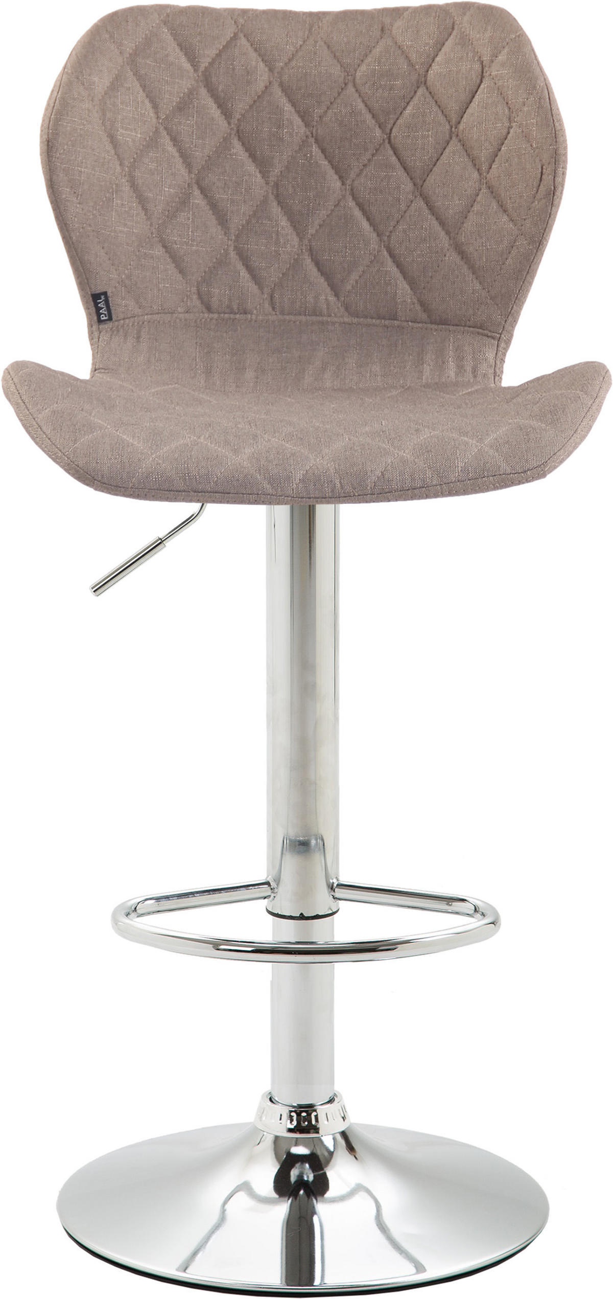 BARHOCKER 2er Set Stoff taupe - Taupe/Chromfarben, Textil/Metall (47/88/51cm) - CLP