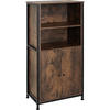 HIGHBOARD Doncaster,mit höhenverstellbaren Füßen, 60 x 38 x 125 cm,Industrial Holz dunkel, rustikal - Rostfarben, Holzwerkstoff (38/125/60cm) - tectake
