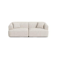 MODULARES-SOFA Campi aus strukturiertem Stoff leichtes beige 3 Sitzplätze - Creme, Textil (90/70/220cm) - Cosmopolitan Design