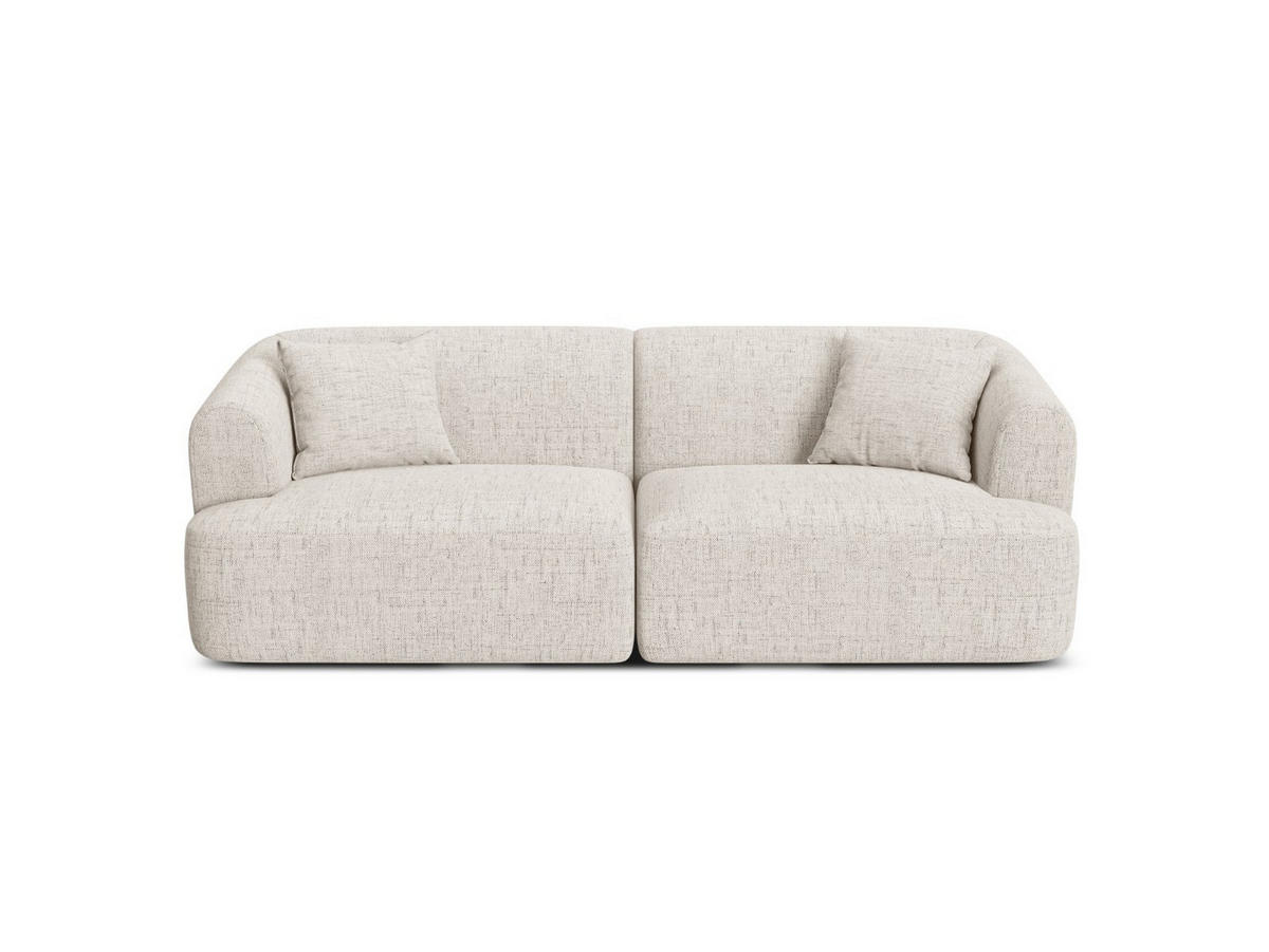MODULARES-SOFA Campi aus strukturiertem Stoff leichtes beige 3 Sitzplätze - Creme, Textil (90/70/220cm) - Cosmopolitan Design