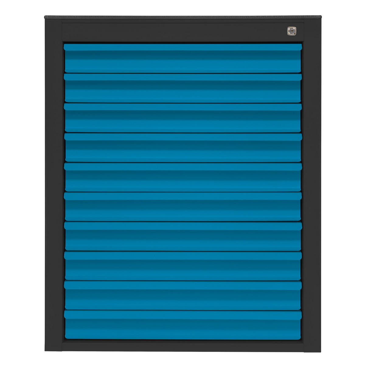 SCHUBLADENSCHRANK Kobra mit 10 Schubladen + Gummiauflage 90x71x55cm Anthrazitgrau/Blau - Blau/Grau, Metall (71/90/55cm) - PROREGAL