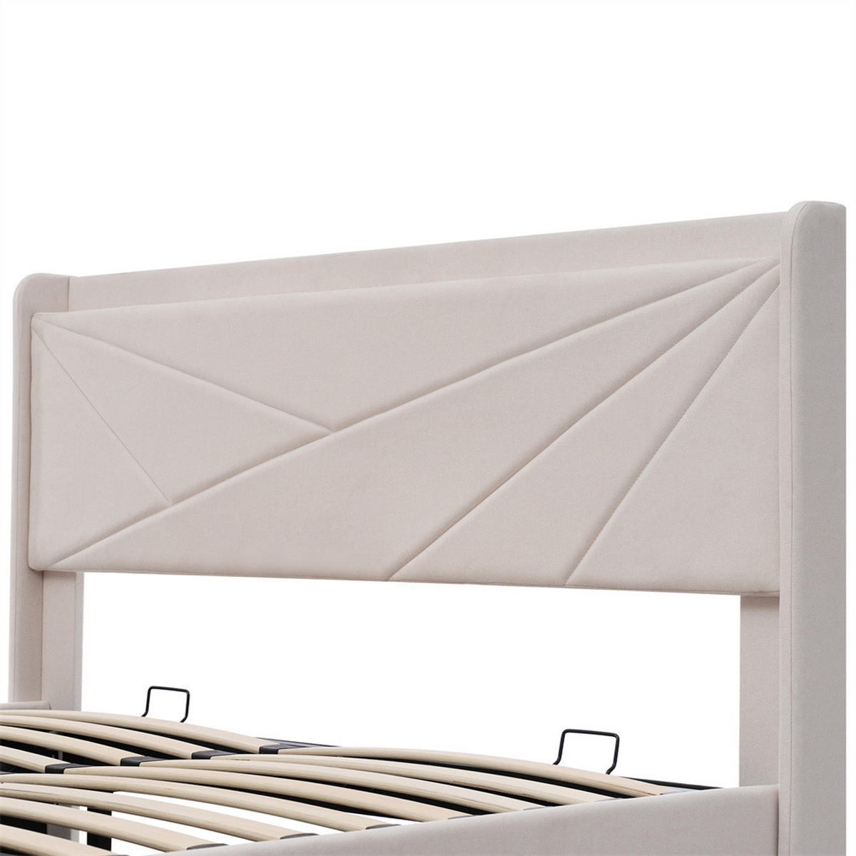 POLSTERBETT 180/200cm in Beige Leinen mit USB Typ C Ladefunktion Kopfteil - Beige, Holz/Textil (180/200cm) - KOMHTOM