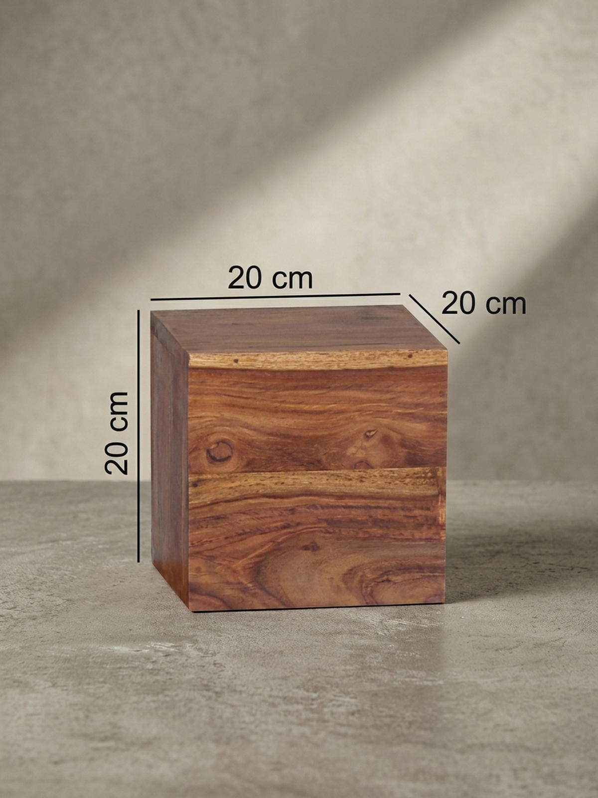 WANDREGAL Massivholz Modern Stil 4er Set Cubes Design verschiedene Größen - Braun, Holz (25/25/25cm) - KADIMA DESIGN