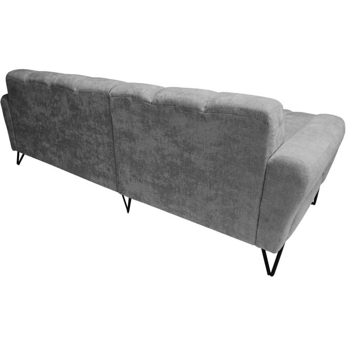 ECKSOFA Volare Mini ohne Schlaffunktion grau links, Vega-Stoff - Schwarz/Grau, Textil/Metall (256/165cm) - Beautysofa