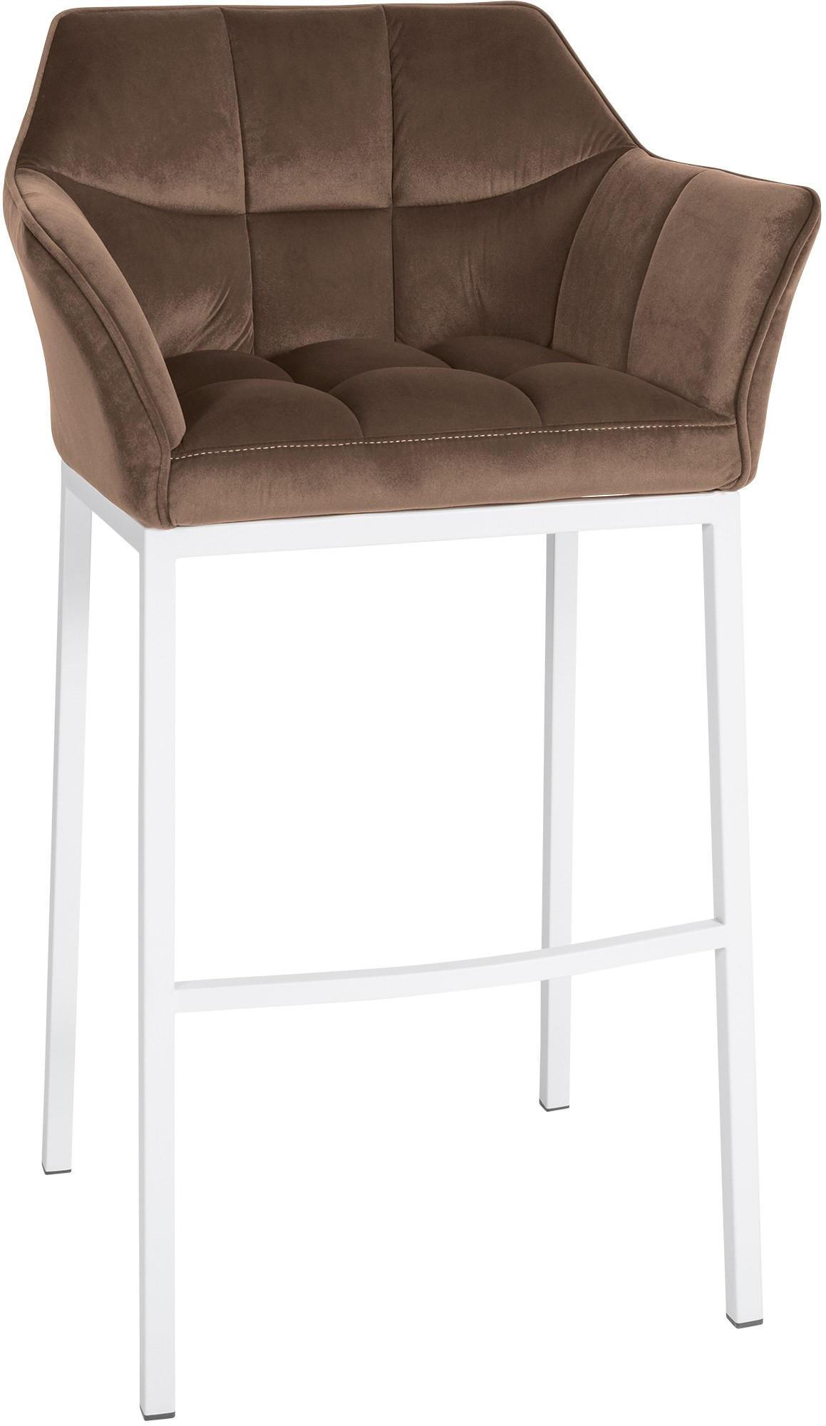 BARHOCKER Samt Braun - Weiß/Braun, Textil/Metall (64/110/48cm) - CLP