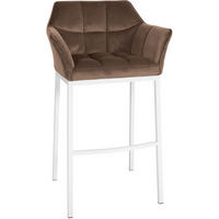 BARHOCKER Samt Braun - Weiß/Braun, Textil/Metall (64/110/48cm) - CLP