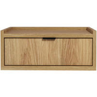 NACHTTISCH Evron mit 1 Schublade, Hängender, Hikora Eiche - Eichefarben/Schwarz, Holzwerkstoff/Metall (51/21/40cm) - Beautysofa