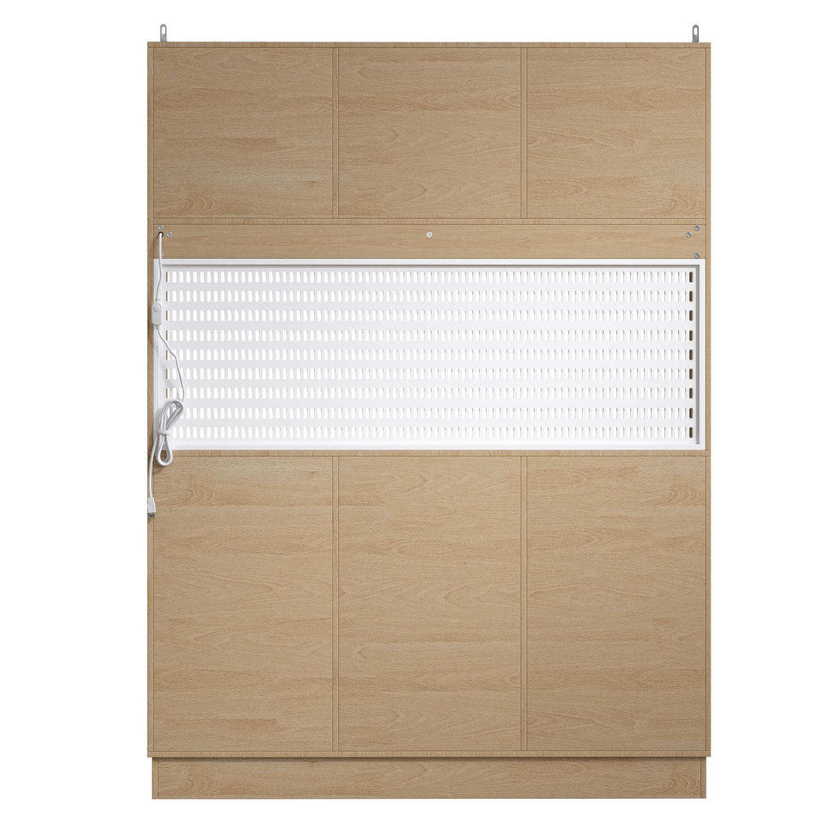 KREDENCA iz MDF-ja in stekla, 140/40/185,7 cm, bela z LED-osvetlitvijo - bela, leseni material (140/185.7/40cm) - Modenvie