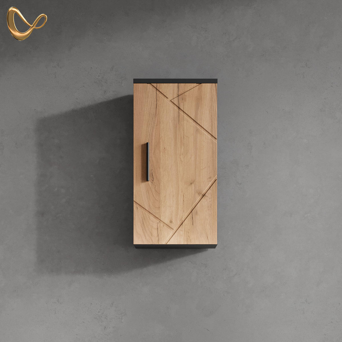 BADSCHRANK Ronco Goldkraft Eiche/Anthrazit 30 x 59 cm - Honigeiche/Anthrazit, Holzwerkstoff (30/59/24cm) - Livinity®