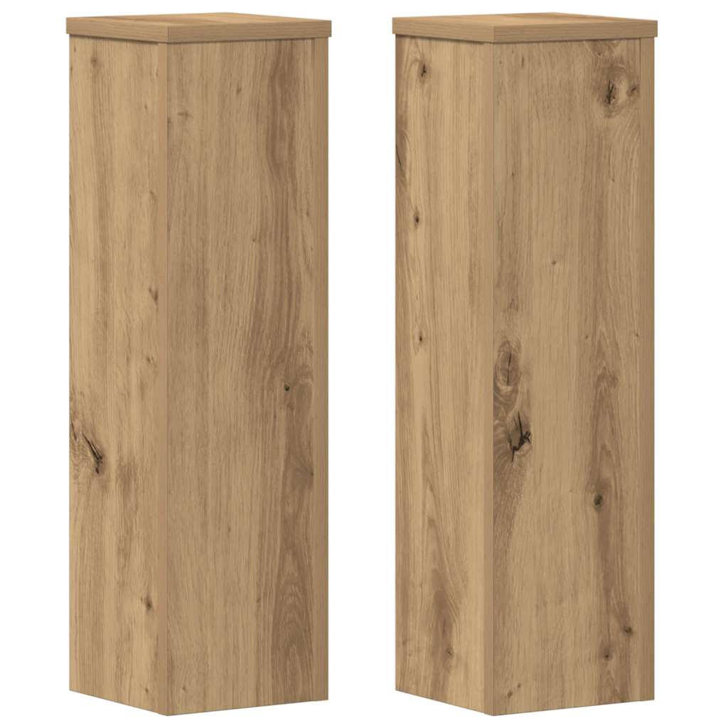 PFLANZENSTÄNDER 2er Set Artisan-Eiche 17/17/60 Cm Holzwerkstoff - Braun, Holzwerkstoff (17/60/17cm) - vidaXL