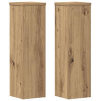 PFLANZENSTÄNDER 2er Set Artisan-Eiche 17/17/60 Cm Holzwerkstoff - Braun, Holzwerkstoff (17/60/17cm) - vidaXL