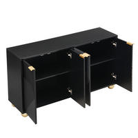 SIDEBOARD 120/35/71,5 cm mit 4 Türen in Schwarz im Vintage-Look - Schwarz, Holzwerkstoff (120/71.5/35cm) - BEAOK