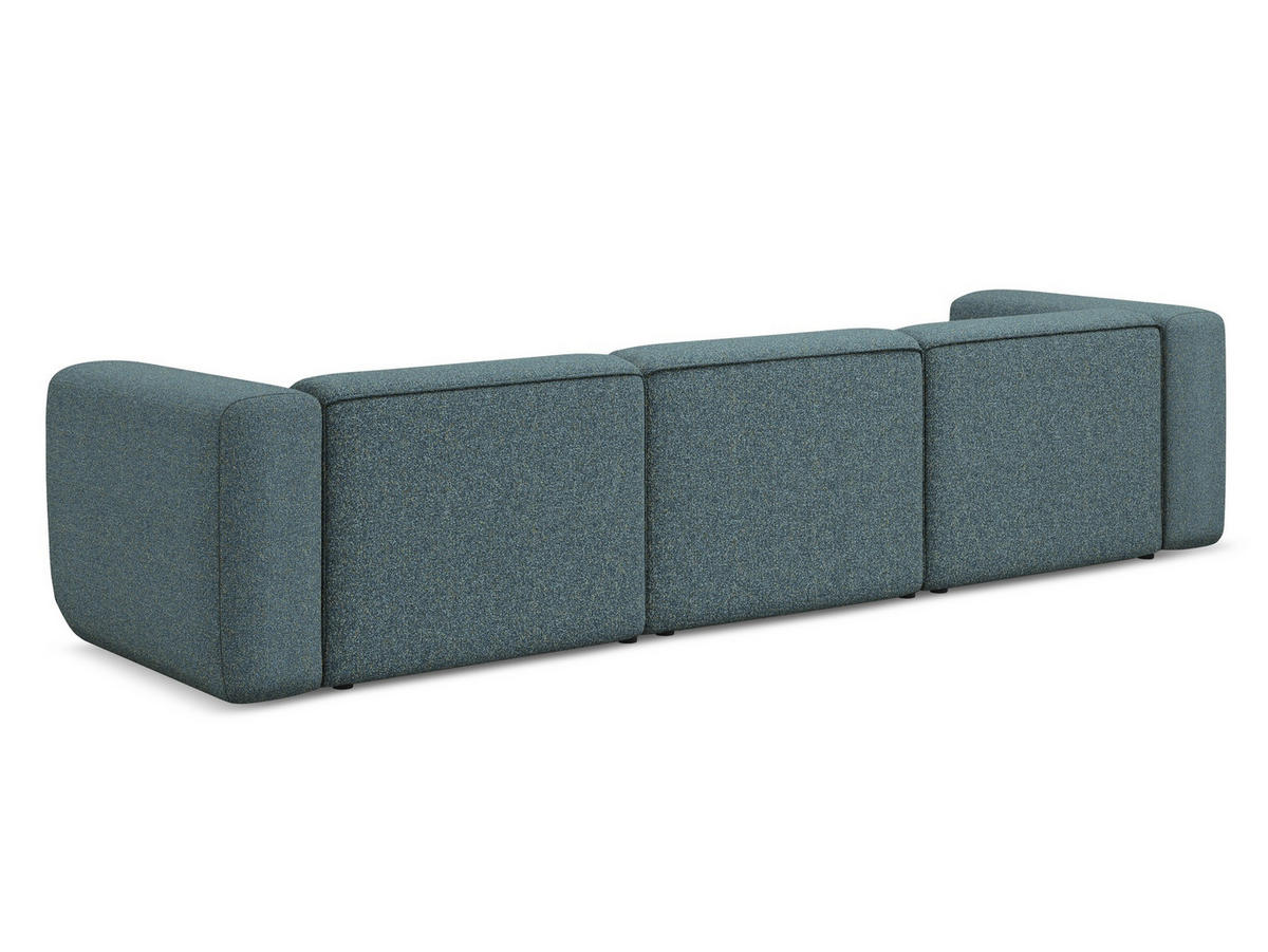 4-SITZER-SOFA Strukturstoff Stoff Blau - Blau/Blaugrau, Kunststoff/Textil (319/70/89cm) - Makamii
