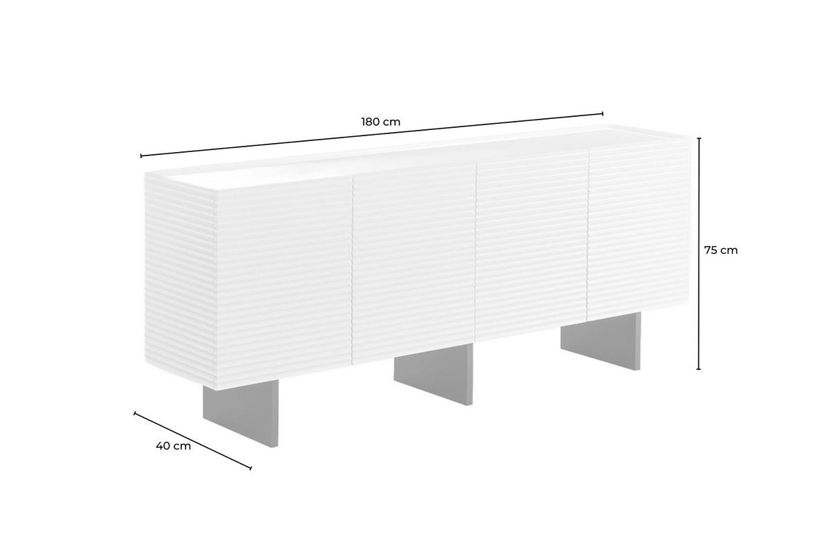 SIDEBOARD LYNN Weiß Holz - Schwarz/Weiß, Holzwerkstoff/Metall (180/75/40cm) - KAWOLA