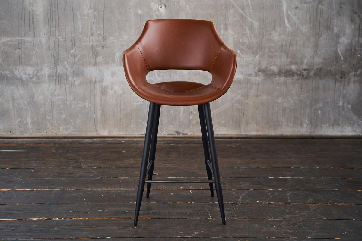 THEKENHOCKER ZAJA Braun Kunstleder - Braun, Leder (57/103/59cm) - KAWOLA