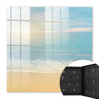 SCHLÜSSELBOX Schwarz 30x30 cm- Türöffnung nach rechts - Morgenlandschaft - Türkis, Metall (30/30/5cm) - TULUP