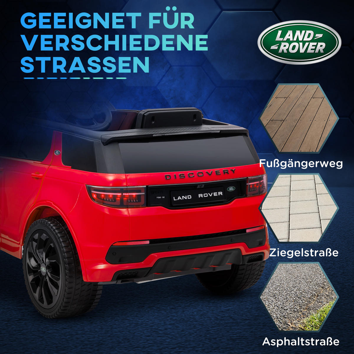 KINDER Elektroauto, Rot, Kunststoff, Metall, 106cm x 65,5cm x 51cm - Rot, Kunststoff (106/65.5/51cm) - AIYAPLAY