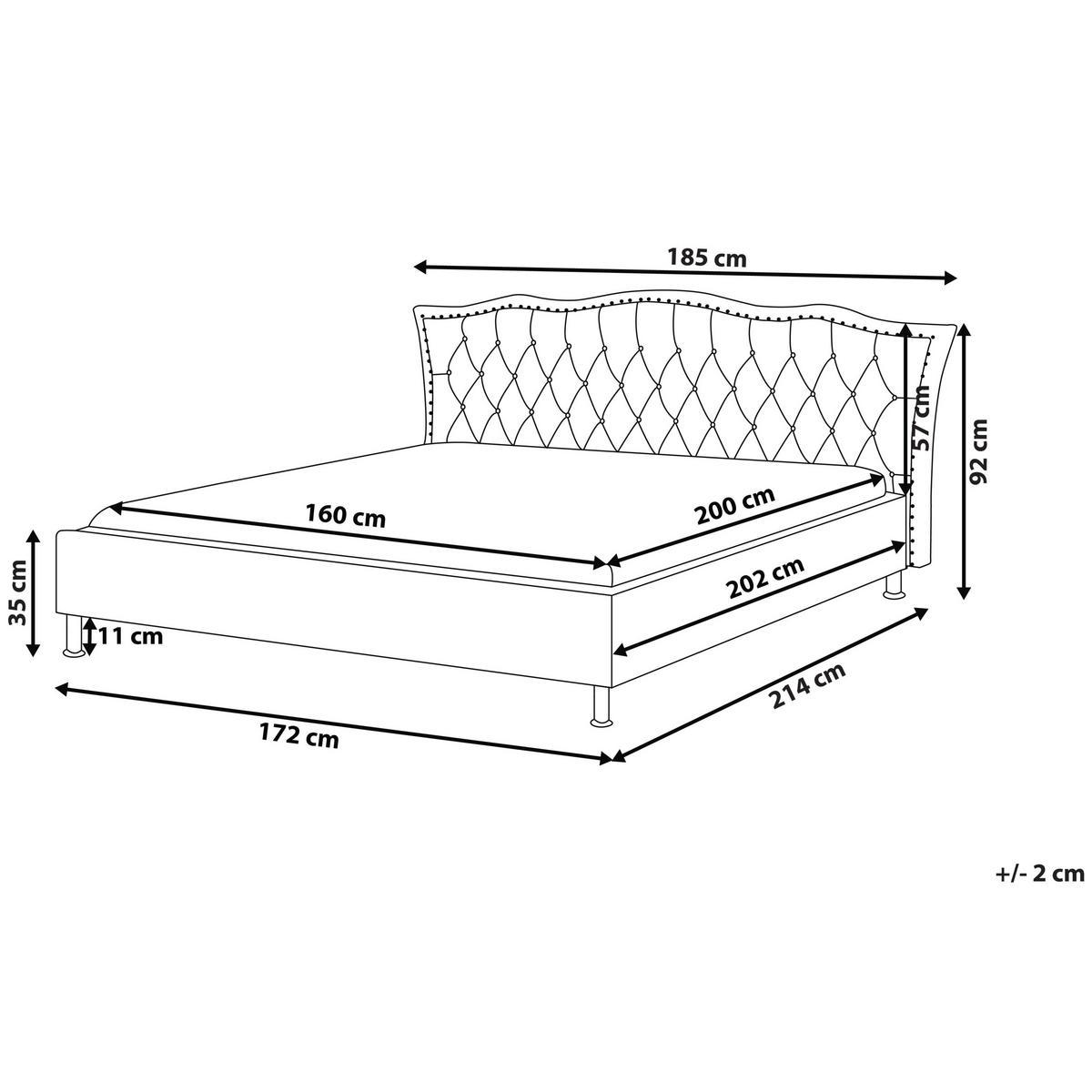 BETT 160/200cm Weiß Metz - Weiß, Textil (160/200cm) - Beliani