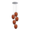 GALERIELEUCHTE Echos 5-flammig Braun Ø 25cm - Braun/Weiß, Glas (25/25/28cm) - s.luce
