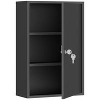 MEDIZINSCHRANK Metall Schwarz - Schwarz, Metall (18/60/40cm) - Kleankin